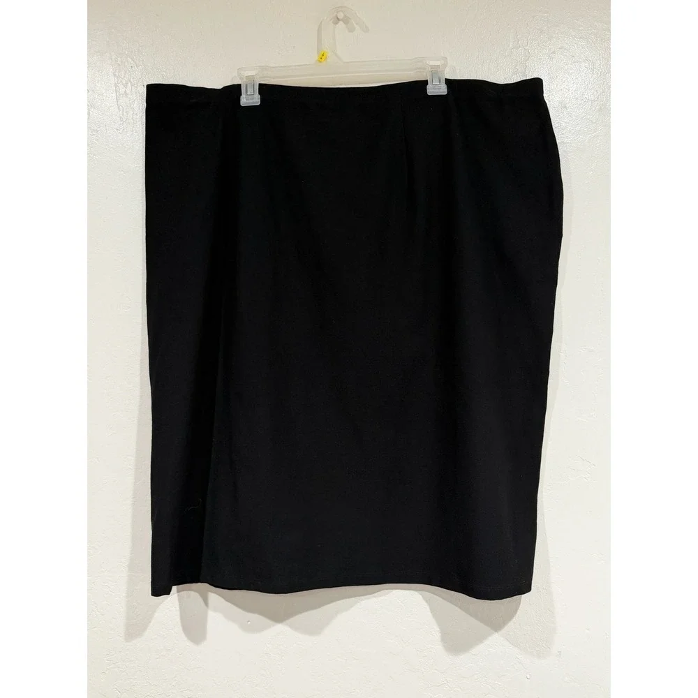 Eileen Fisher Woman Black Washable Stretch Crepe Pencil Skirt Plus Size 3X NEW